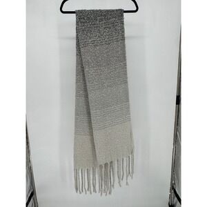 Mer Sea & Co Scarf Grey Ombre Knit Fringe Tassel‎ Wrap Shawl One Size